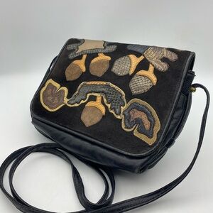 Sharif American Leather Acorns Crossbody Bag